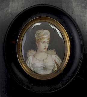 Signed Antique Portrait of Marie-Louise O'Murphy