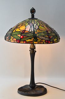 QUOIZEL STAINED GLASS DRAGONFLY LAMP