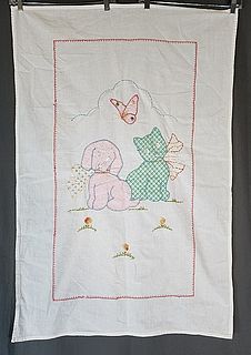 Vintage c1950s Childs Crib Cover