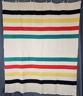 Vintage Hudson Bay Wool Striped Blanket