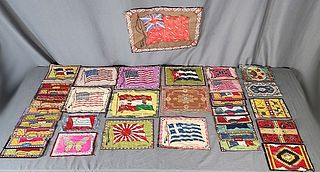 Large Group of Antique Cigar Flannel Flags, more