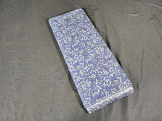 Partial Bolt of Vintage Blue Print Fabric