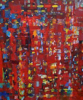 Large Abstract Painting, Signed "Alex G. '01"