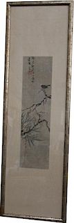 Qing Dynasty Sparrow & Prunice Painting, Sotheby's