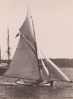 AUSTRALIA. Racing Yacht, Sydney Harbor. c1880