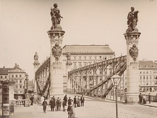 AUSTRIA. Augarten Bridge over the Dona Canal, Vienna. c1880