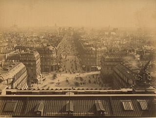 FRANCE. View from the Roof of the Opera House looking along the Rue de lâ€™Opera. c1880