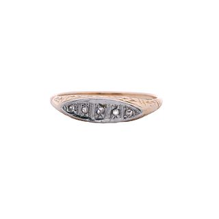 Antique 18kt Gold Ring with Rose cut Diamonds