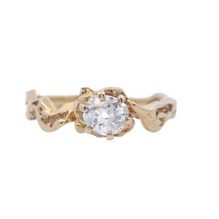 14kt Gold Solitaire Ring with Diamond