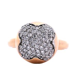 18k Gold Ball Ring with Diamonds