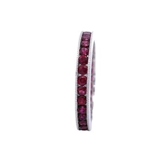 14k white Gold Eternity Band with Rubies