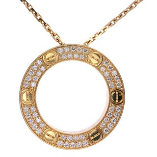 Cartier Love Necklace in 18k yellow Gold with Diamonds