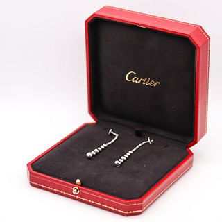 Cartier Perles De Diamants Dangle Earrings In 18Kt White Gold With VVS Diamonds