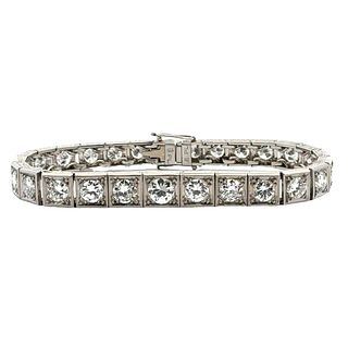 10.0 Cts Diamonds Art Deco Platinum Bracelet
