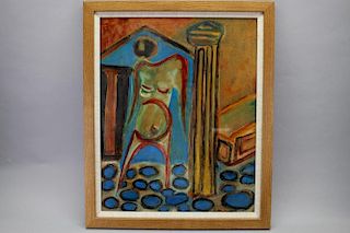 20th C. European School Abstract Figure, Signed
