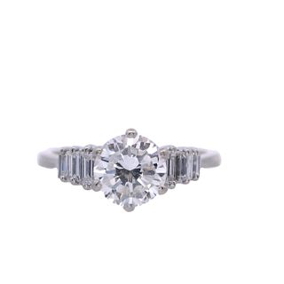 Platinum Solitaire Ring with 1.14 Cts in Diamonds