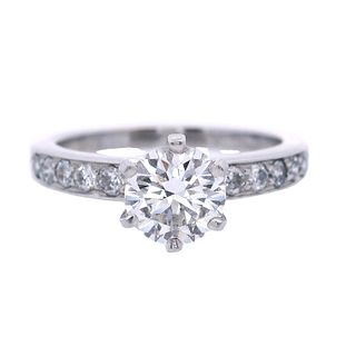 Tiffany & Co. Platinum Solitaire Ring with 0.89 Carats Diamond