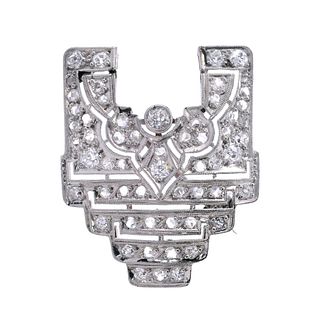Art Deco Platinum Brooch with 1.26 carats in Diamonds