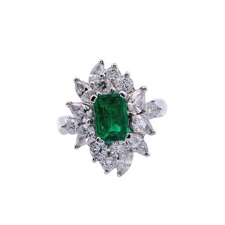 2.05 Ctw in Emerald and Diamonds18k Gold Ring