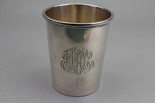 Antique Monogrammed Sterling Silver Cup