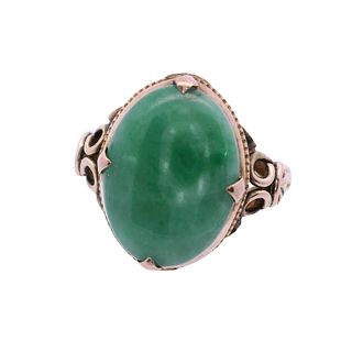 14k Gold Ring with Jade