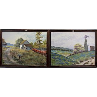 R Graham, Pair of 20th C. American Landscapes