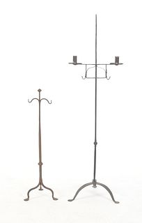 Two Wrought Iron Lighting Devices