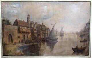 Large 19th C. Dutch School Painting, Signed