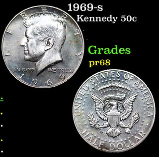 Proof 1969-s Kennedy Half Dollar 50c Grades GEM++ Proof