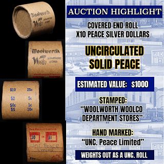 *EXCLUSIVE* Hand Marked "Unc Peace Limited," x10 coin Covered End Roll! - Huge Vault Hoard  (FC)
