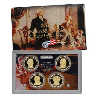 2008 United State Mint Presidential Dollar Proof Set. 4 Coins Inside.