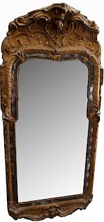 Large Antique Carved Swedish Mirror