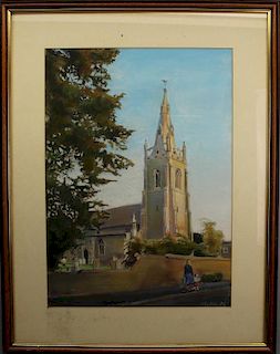 Muller '86, Signed Pastel of Cathedral