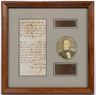 JOHN LETCHER (VIRGINIA, 1813-1884) SIGNED SHENANDOAH VALLEY OF VIRGINIA RECOMMENDATION DOCUMENT