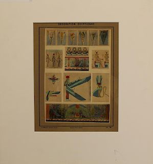 (10) Antique Egyptienne Designs, Hand Colored Prin