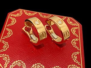 Cartier Love Diamond Hoop Earrings Diamond, 18k rose gold