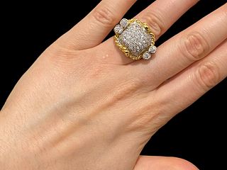 Valentin Magro 18K Yellow Gold Bombe Diamond Ring Size 7