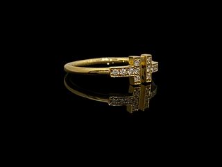 Tiffany & Co. 18K Yellow Gold Diamonds Ring Size 7.5
