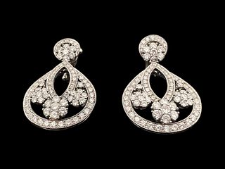 Van Cleef & Arpels Snowflake Platinum 6.71 Carat Diamond Clip-On Earrings
