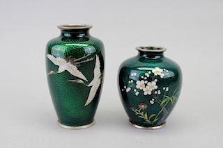 (2) Japanese Sato Cloisonne Vases