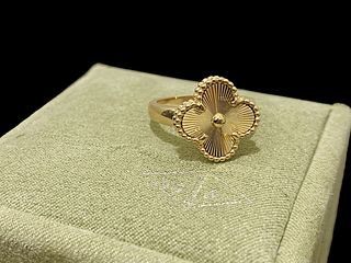 Van Cleef & Arpels Vintage Alhambra Ring 18k Yellow Gold Size 6.5