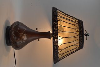 QUOIZEL TABLE LAMP WITH BRONZE BASE FINISH
