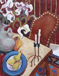LARGE EXPRESSIONIST STYLE STILL LIFE PAINTING