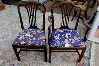Ten (10) Antique Sheraton Style Dining Chairs