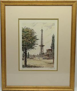 Signed Colored Etching of Berlin