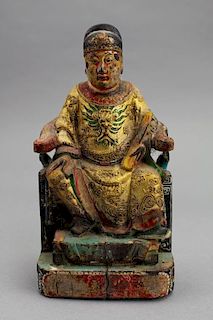 Antique Carved /Gilt Seated Ancestral Figure