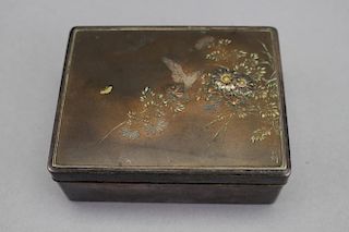 Signed Japanese Meiji Period Mixed Metal Box