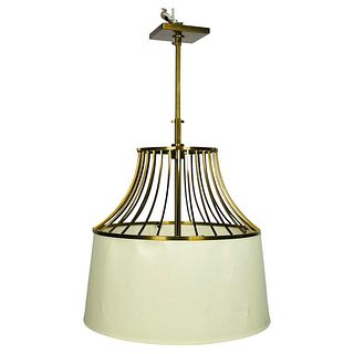 Bronze & Linen Chandelier by Barbara Barry for Baker, Made in Italy