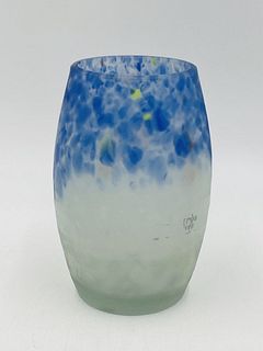 Studio Art Glass Vase Signed -Tres Ville-?