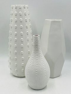 Set of 3 Post Modern Ceramic Vases